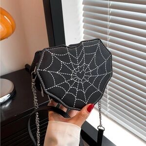 Black Heart Spider Web Purse